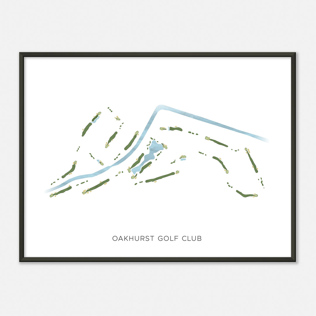 Print of Oakhurst Golf Club Modern Map