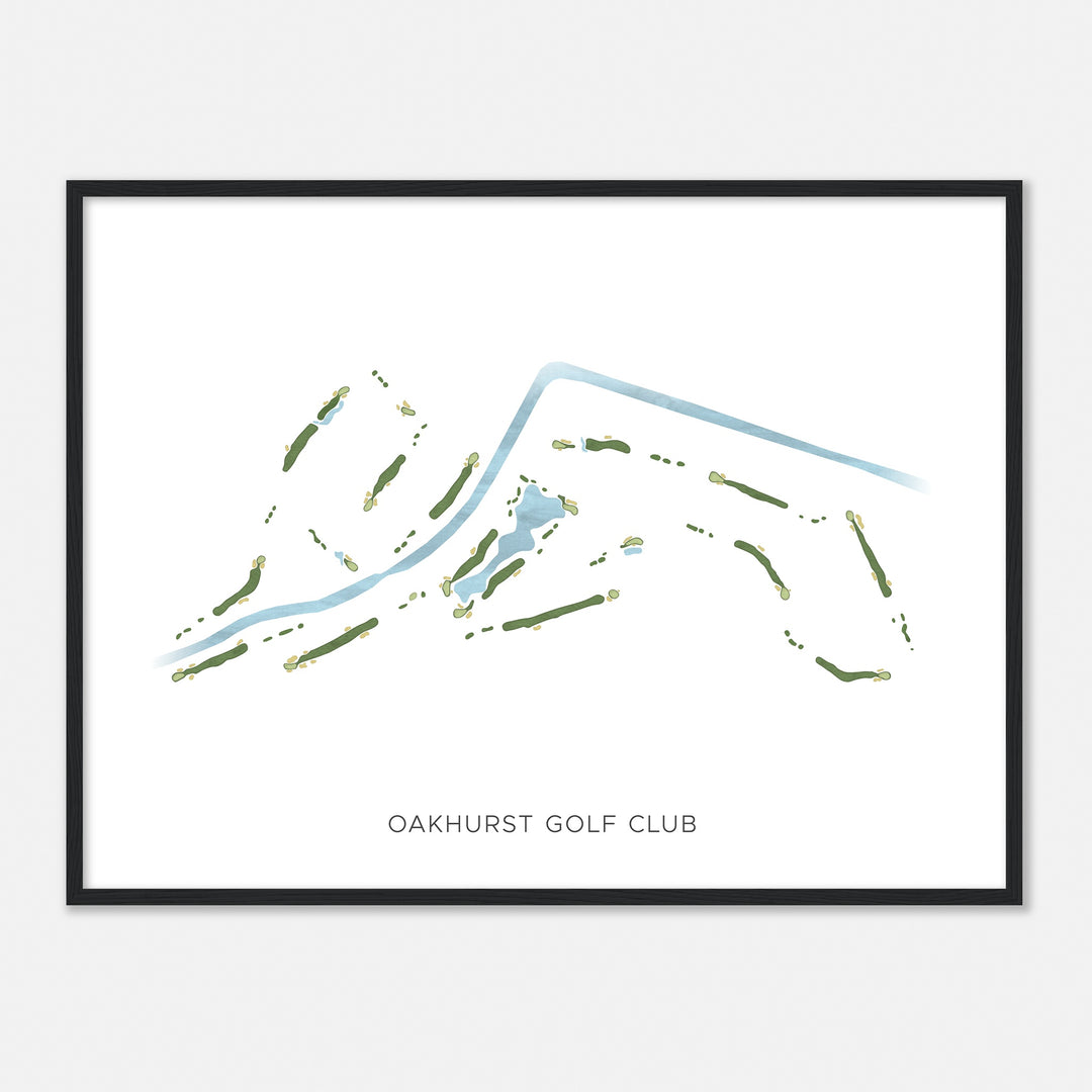 Print of Oakhurst Golf Club Modern Map