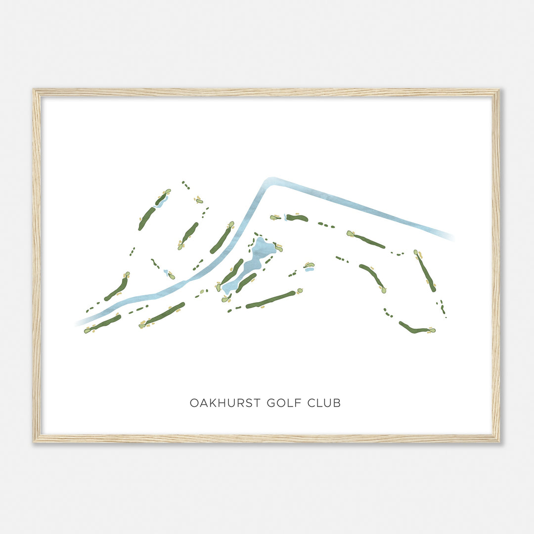 Print of Oakhurst Golf Club Modern Map