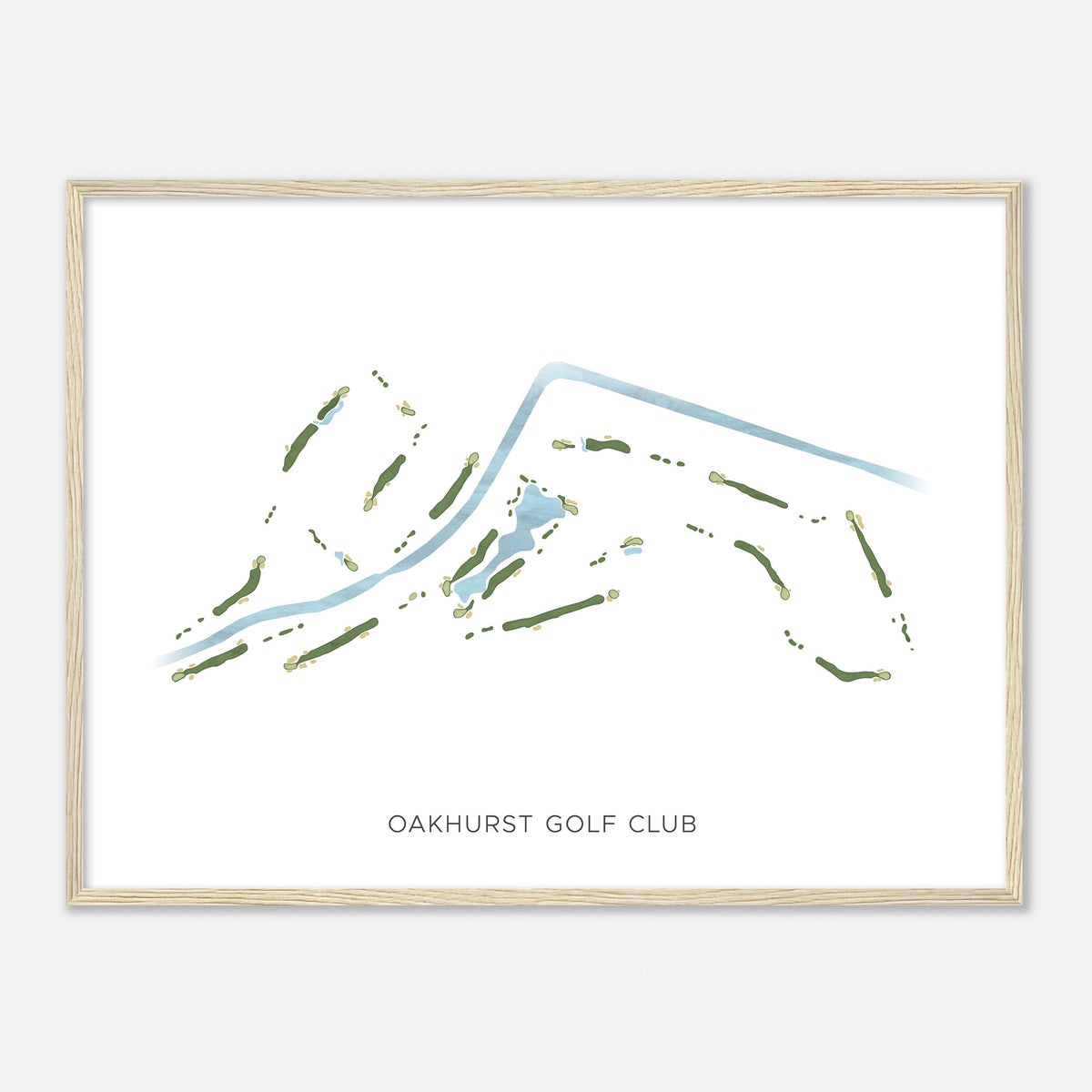 Print of Oakhurst Golf Club Modern Map