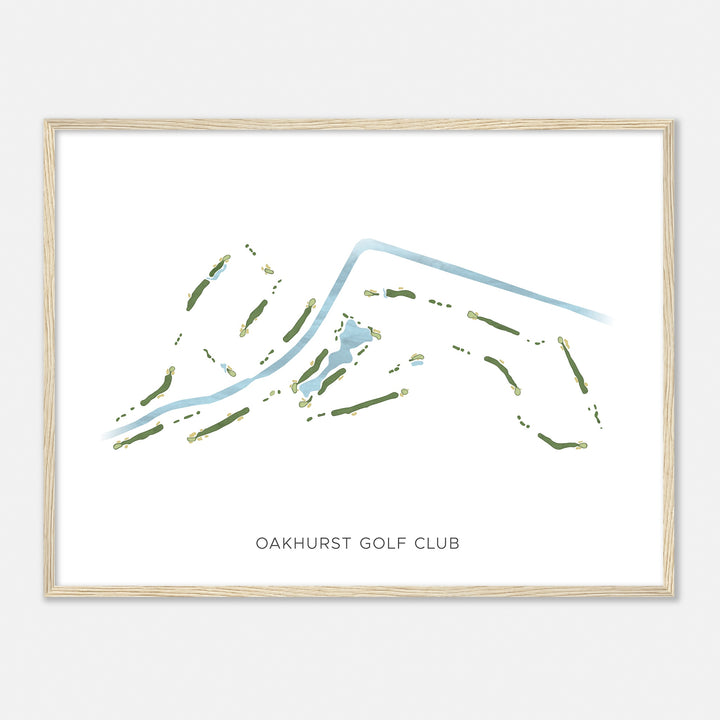 Print of Oakhurst Golf Club Modern Map