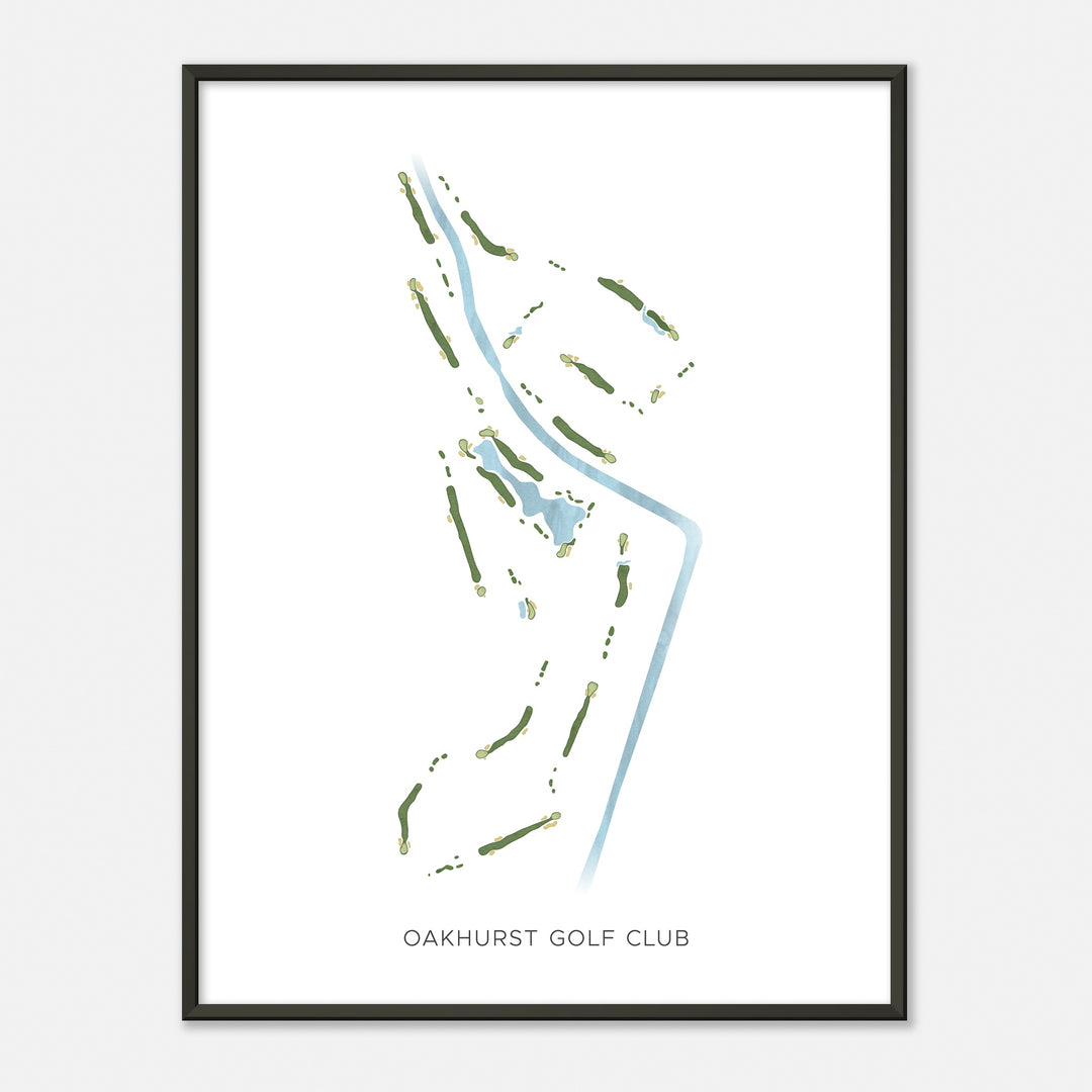Print of Oakhurst Golf Club Modern Map