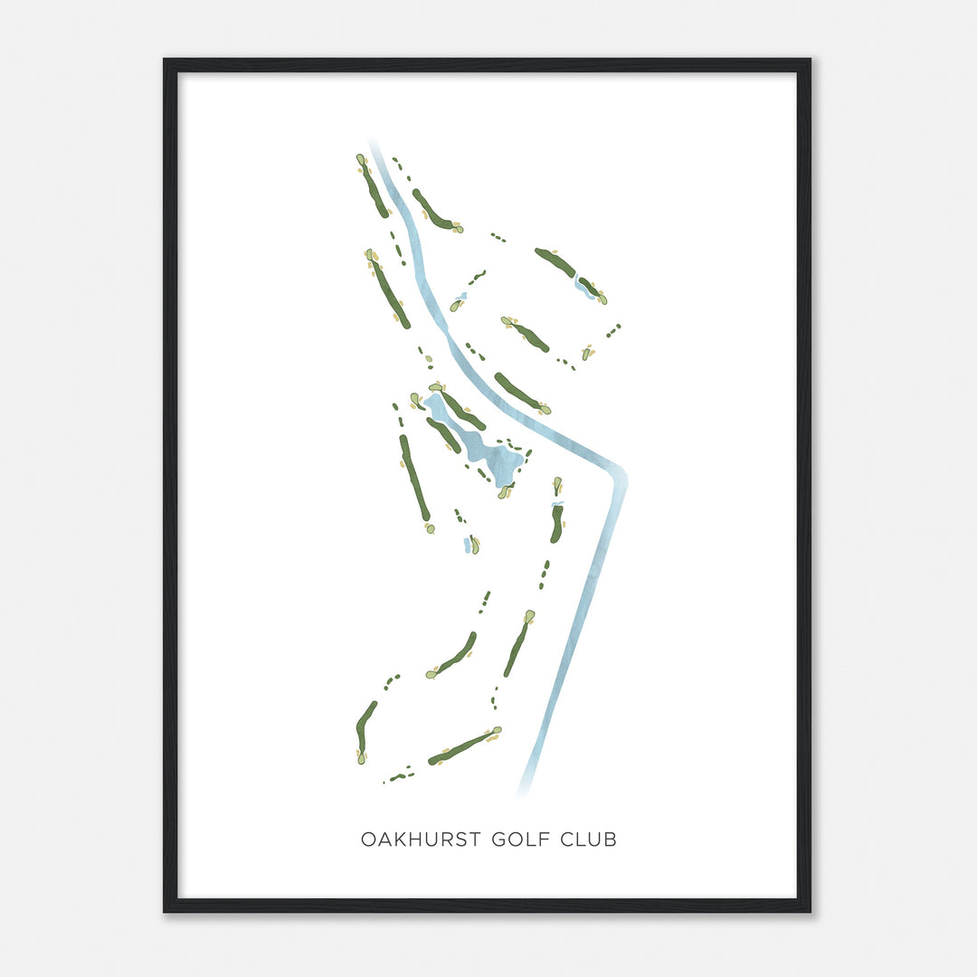 Print of Oakhurst Golf Club Modern Map