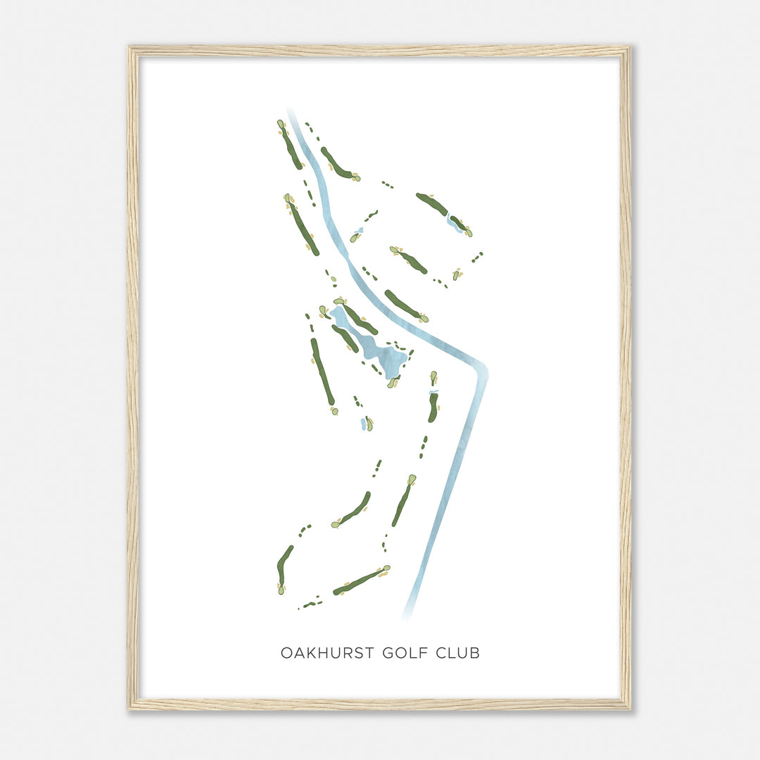 Print of Oakhurst Golf Club Modern Map