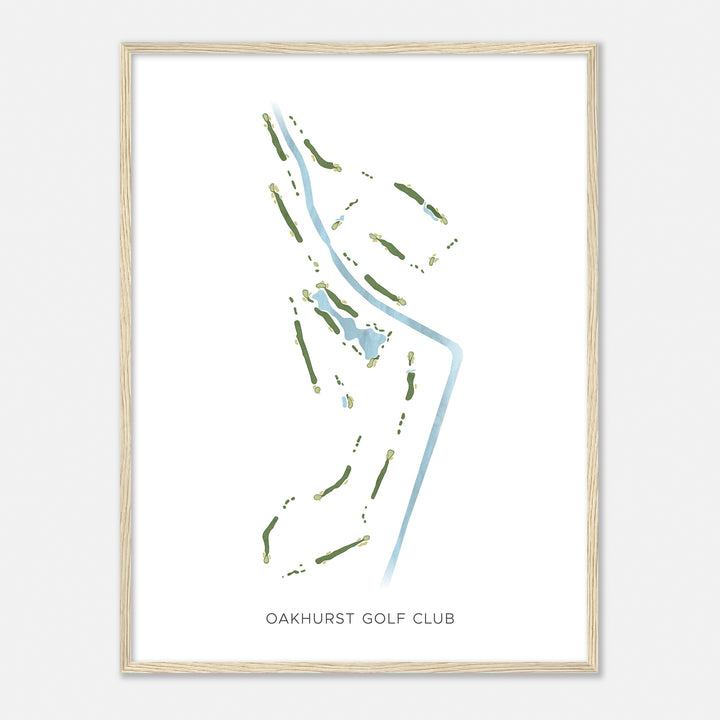 Print of Oakhurst Golf Club Modern Map