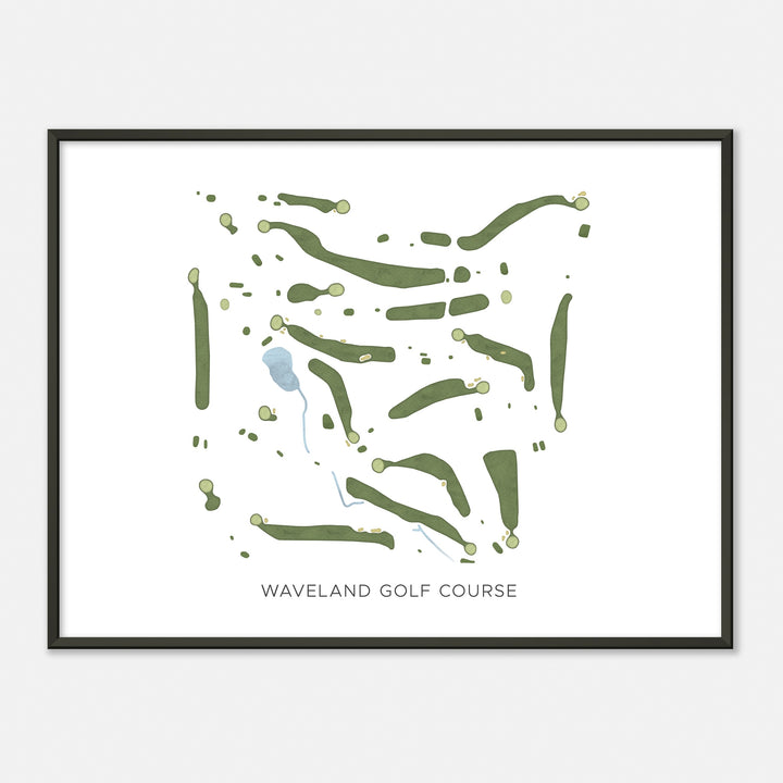 Print of Waveland Golf Course Modern Map