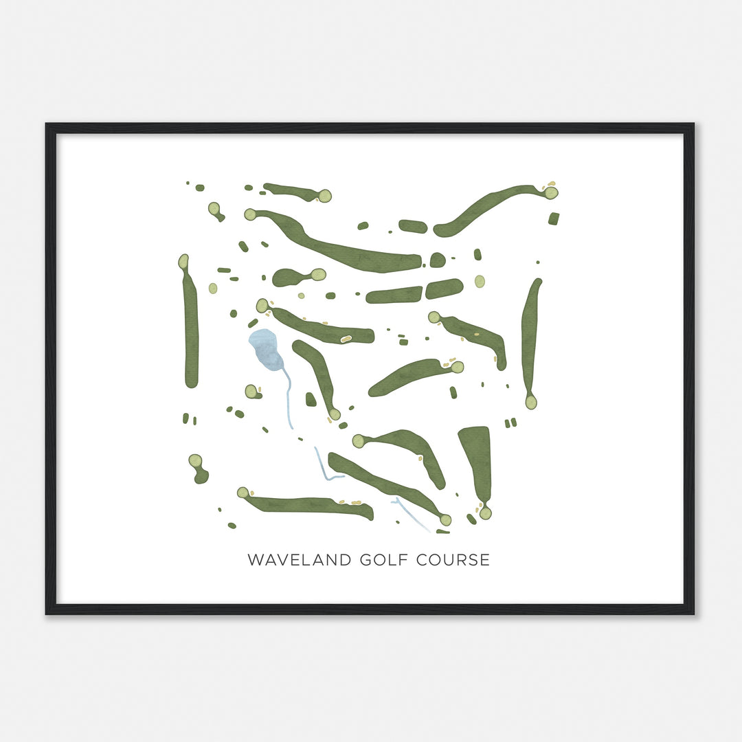 Print of Waveland Golf Course Modern Map