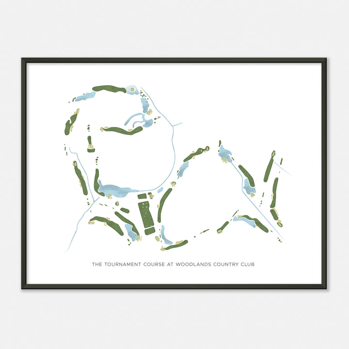 Print of The Tournament Course At Woodlands Country Club Modern Map