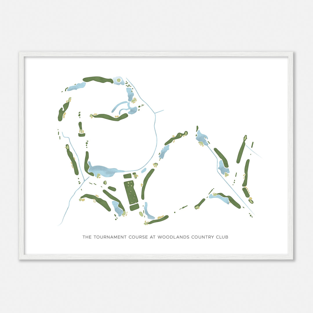 Print of The Tournament Course At Woodlands Country Club Modern Map