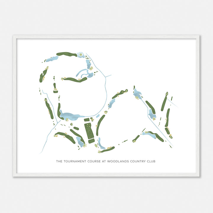 Print of The Tournament Course At Woodlands Country Club Modern Map