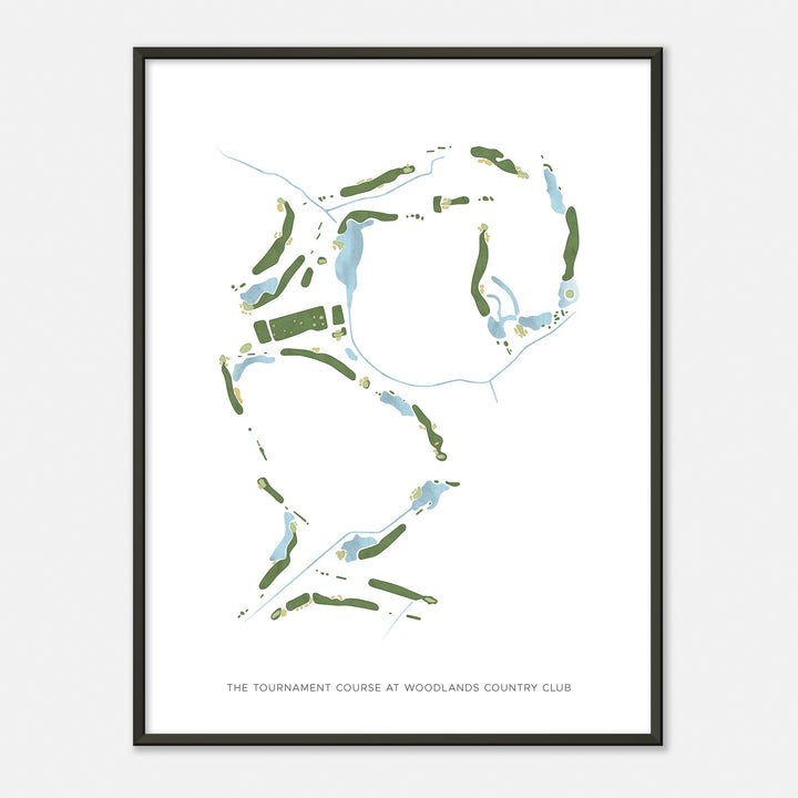 Print of The Tournament Course At Woodlands Country Club Modern Map