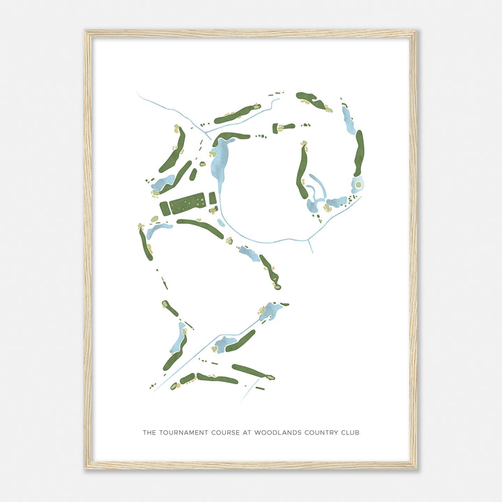 Print of The Tournament Course At Woodlands Country Club Modern Map