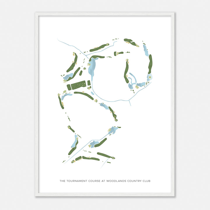 Print of The Tournament Course At Woodlands Country Club Modern Map