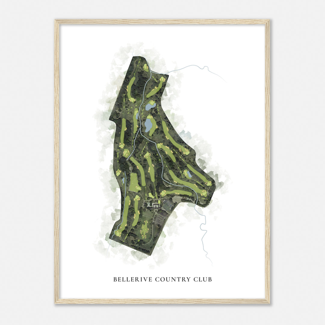 Print of Bellerive Country Club Classic Map