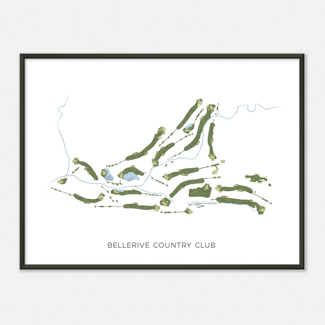 Print of Bellerive Country Club Modern Map