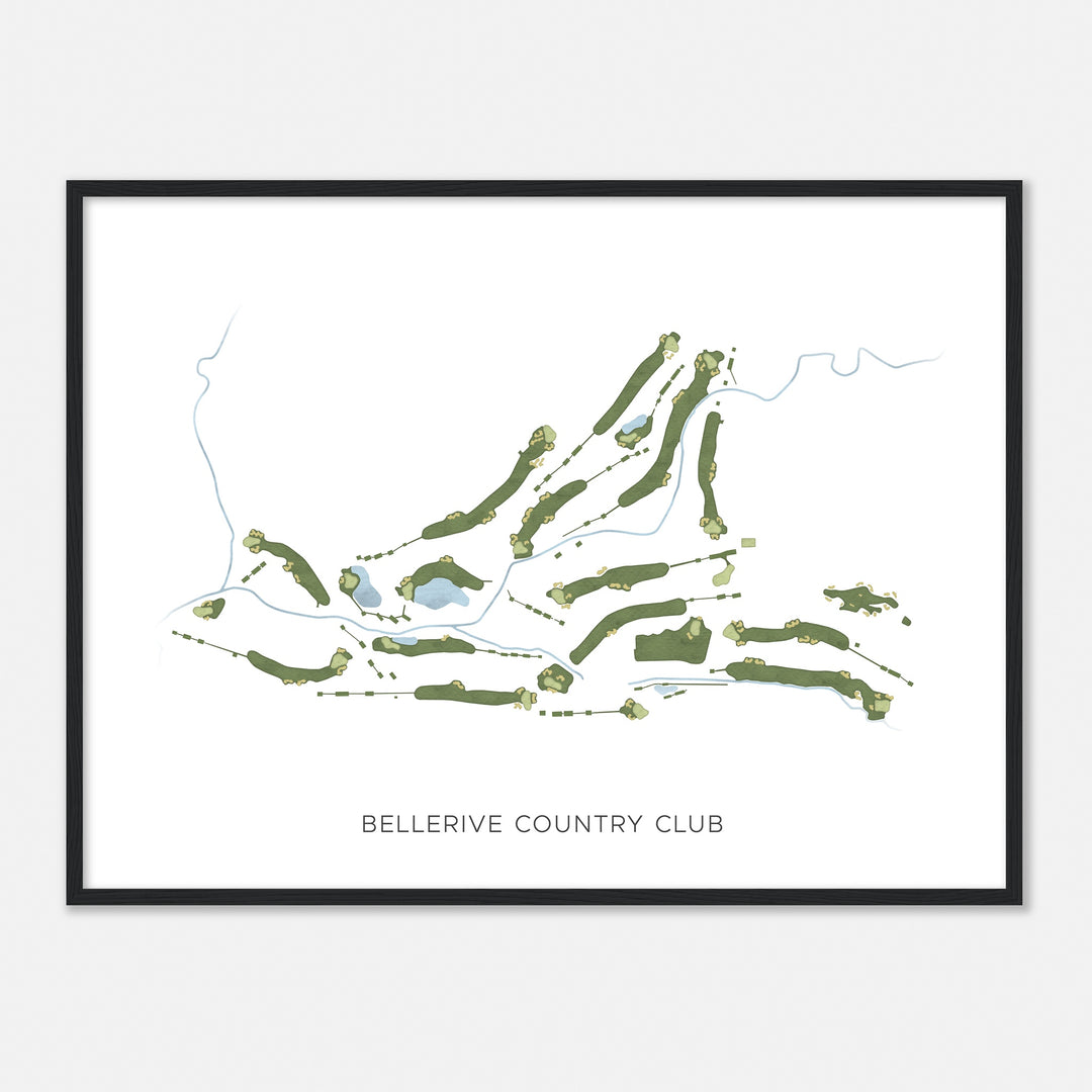 Print of Bellerive Country Club Modern Map