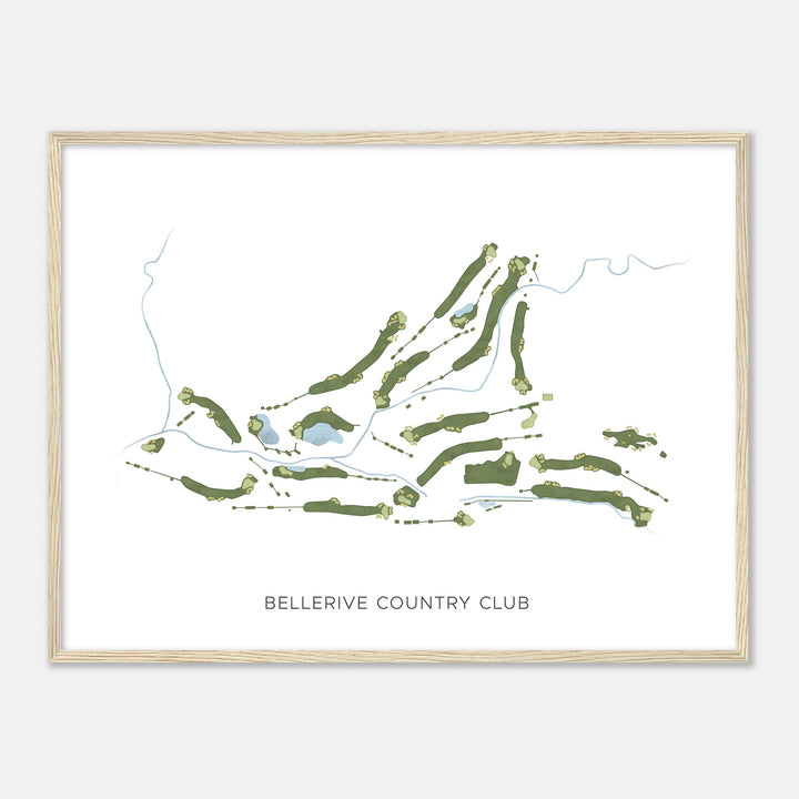 Print of Bellerive Country Club Modern Map