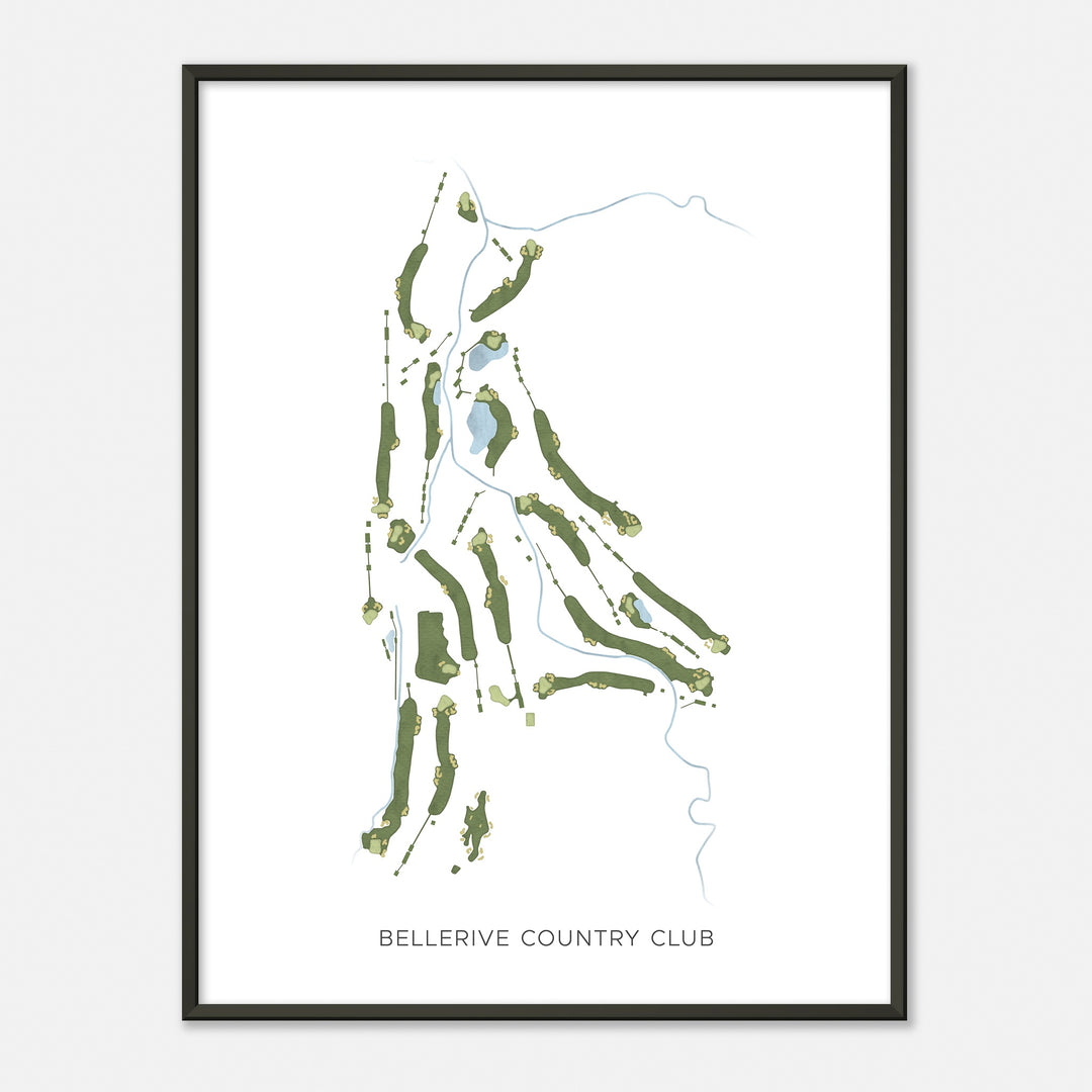 Print of Bellerive Country Club Modern Map