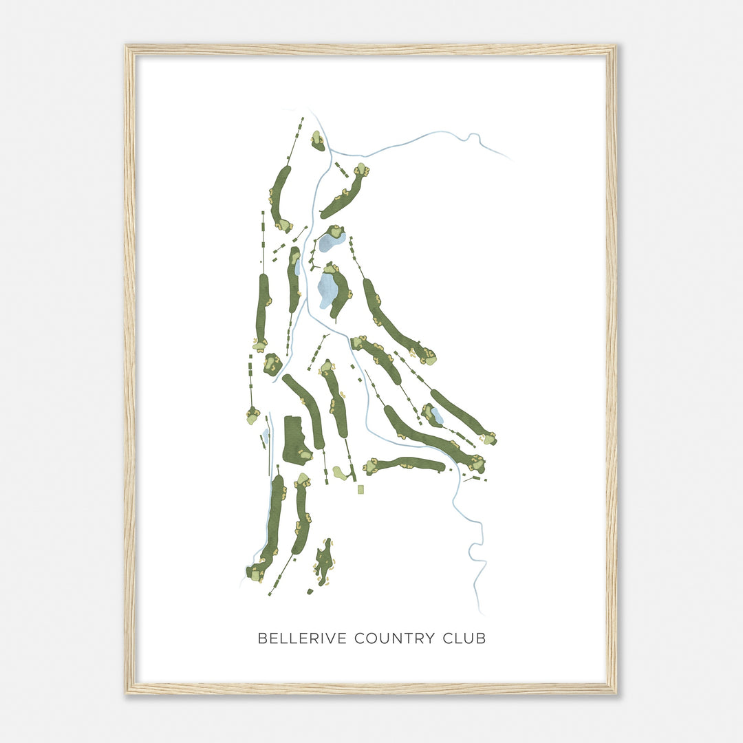 Print of Bellerive Country Club Modern Map