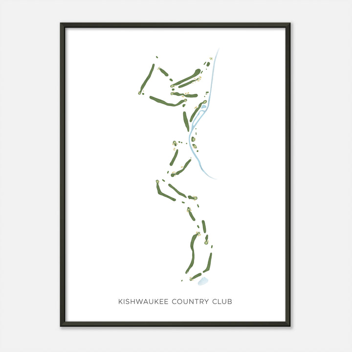 Print of Kishwaukee Country Club Modern Map
