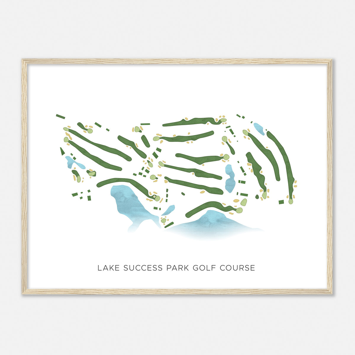 Print of Lake Success Park Golf Course Modern Map