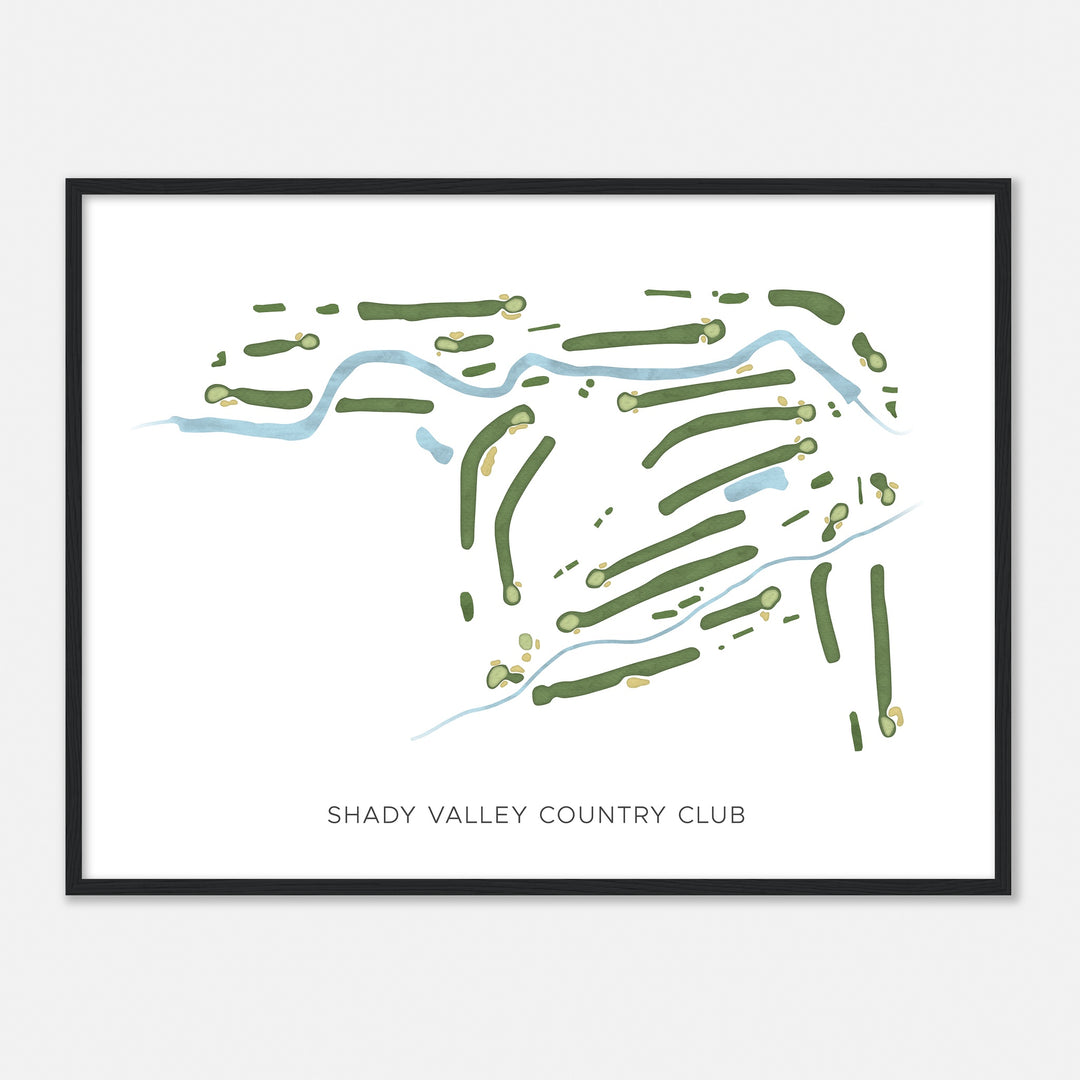 Print of Shady Valley Country Club Modern Map