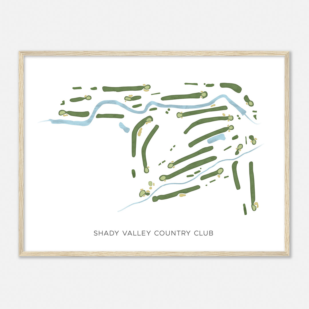 Print of Shady Valley Country Club Modern Map