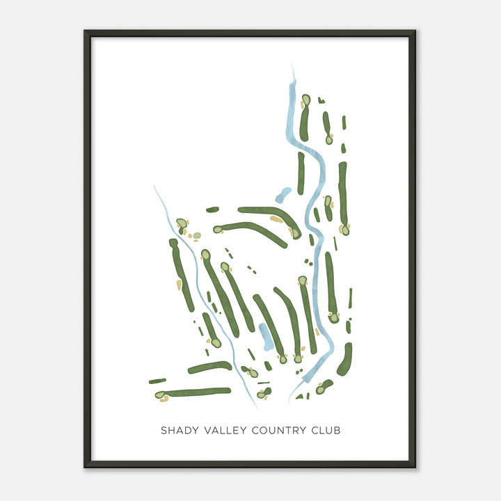 Print of Shady Valley Country Club Modern Map