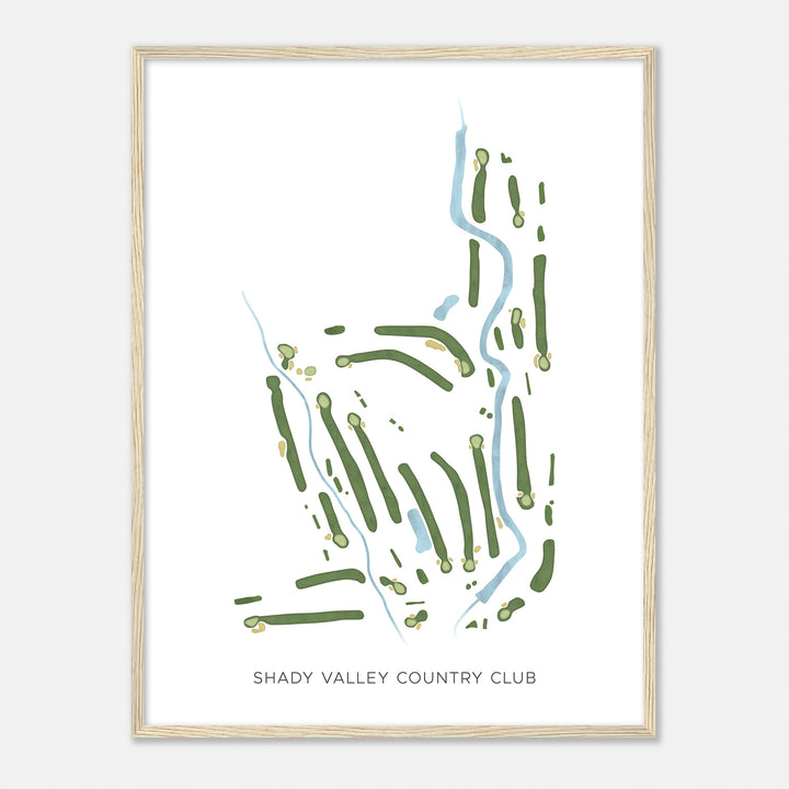 Print of Shady Valley Country Club Modern Map