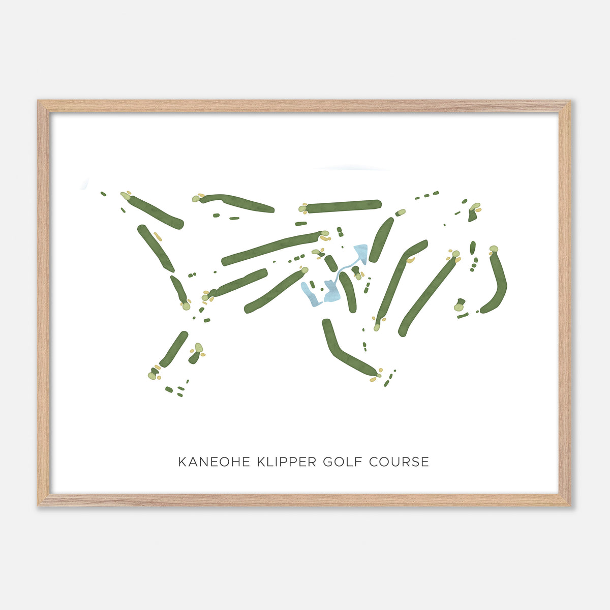 Print of Kaneohe Klipper Golf Course Modern Map