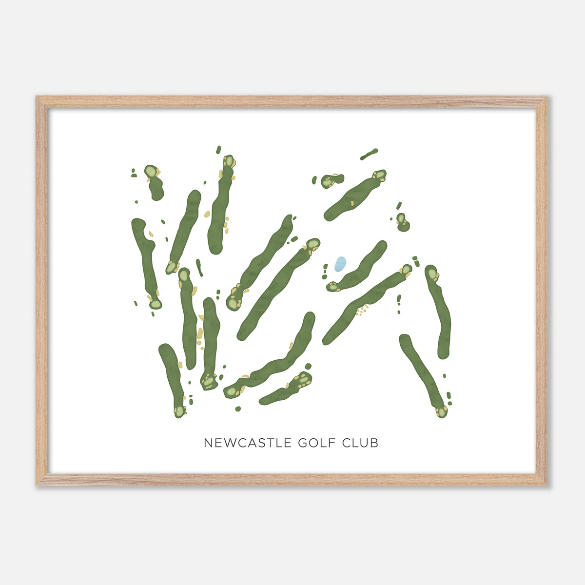 Print of Newcastle Golf Club Modern Map