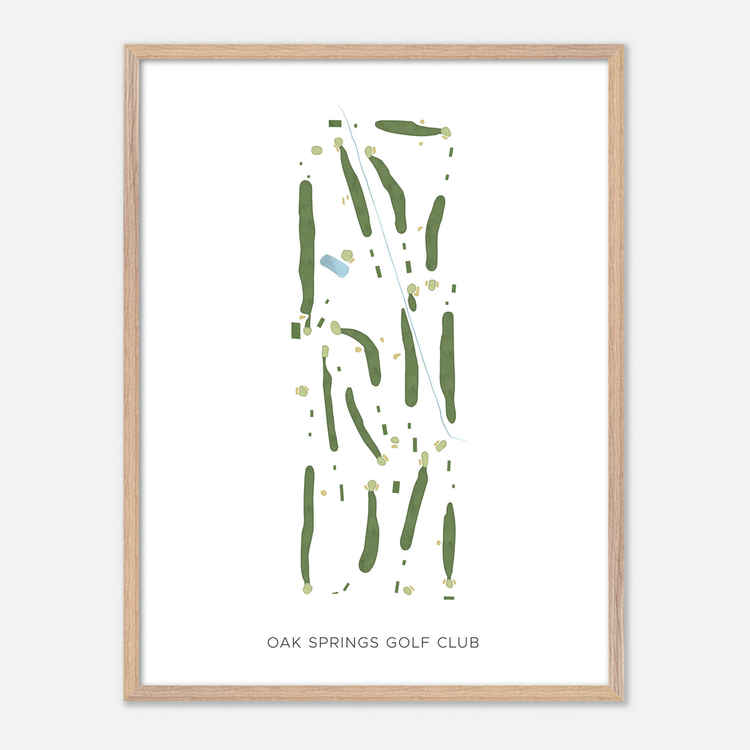Print of Oak Springs Golf Club Modern Map