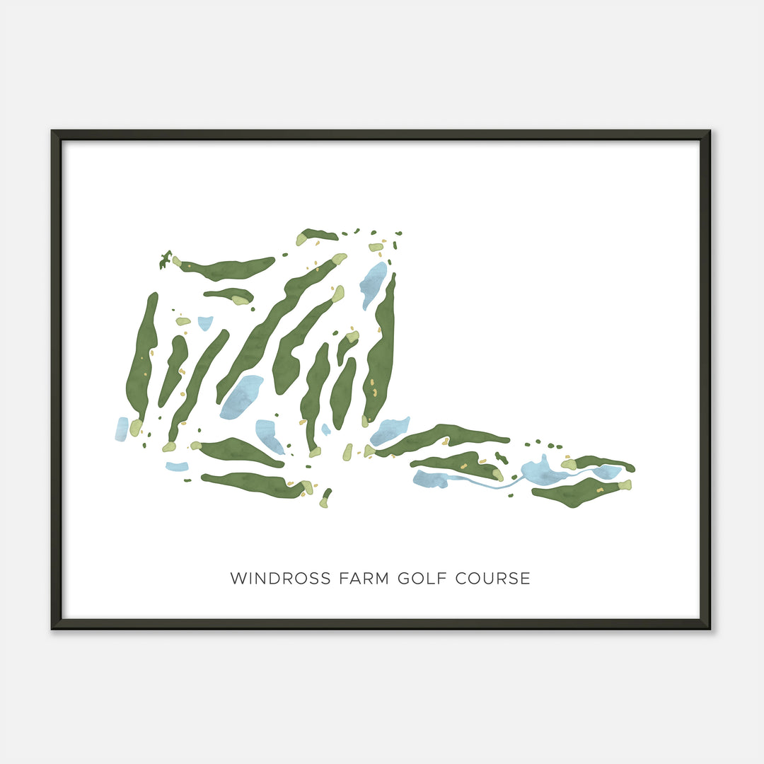 Print of Windross Farm Golf Course Modern Map