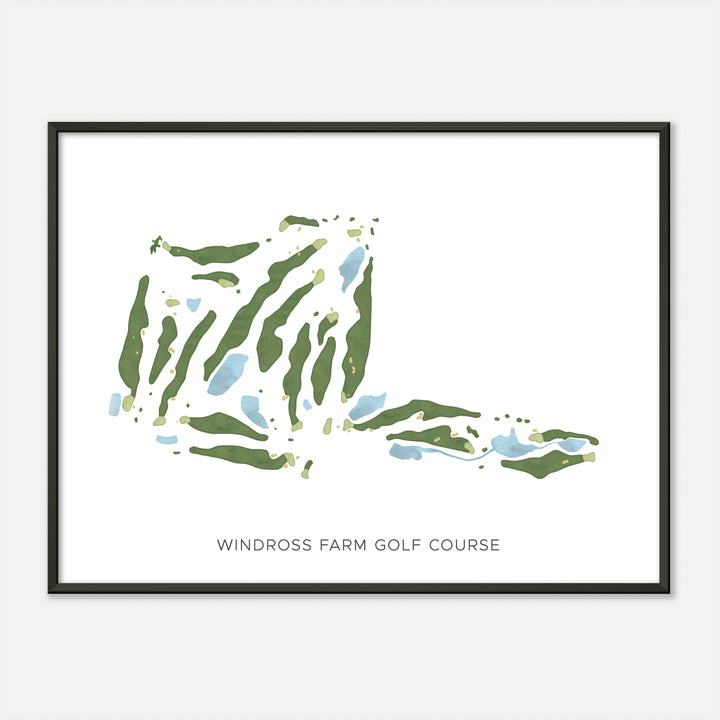 Print of Windross Farm Golf Course Modern Map