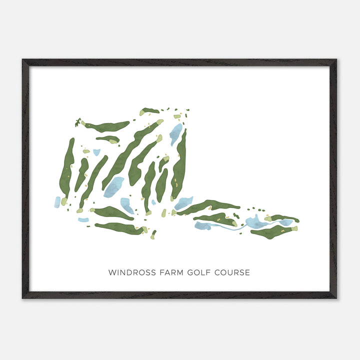 Print of Windross Farm Golf Course Modern Map