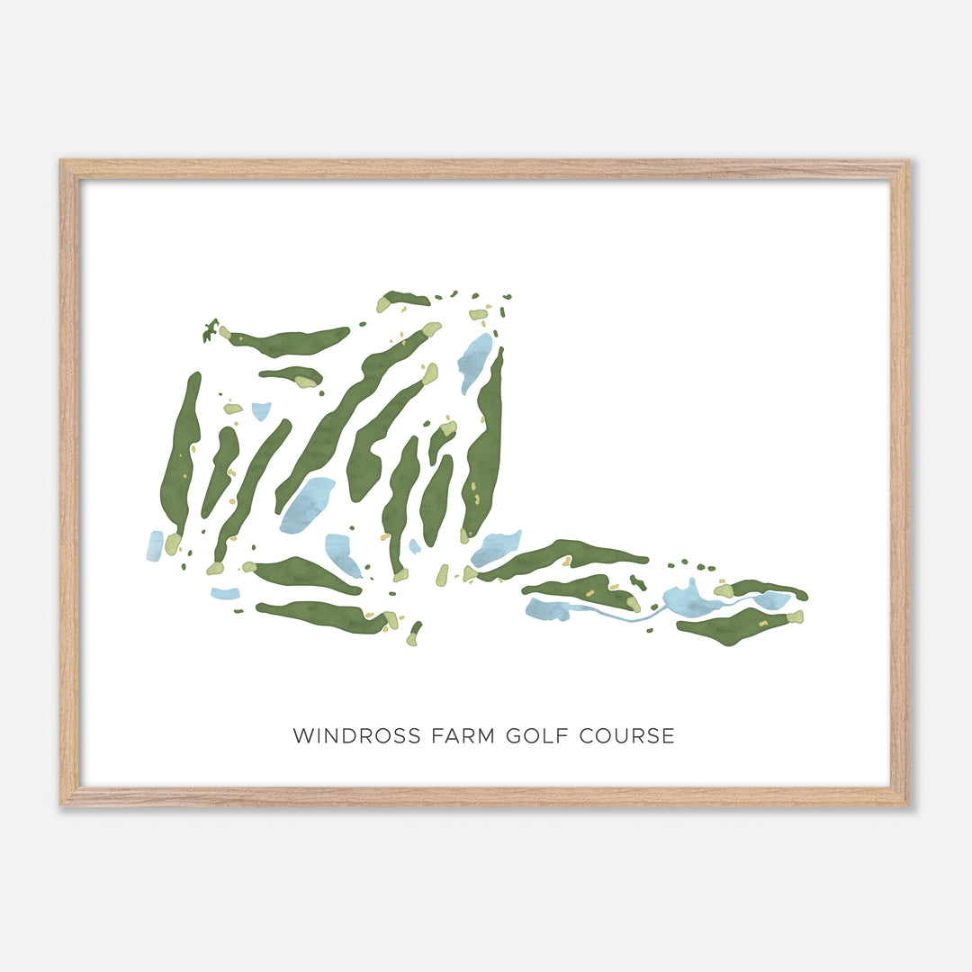 Print of Windross Farm Golf Course Modern Map
