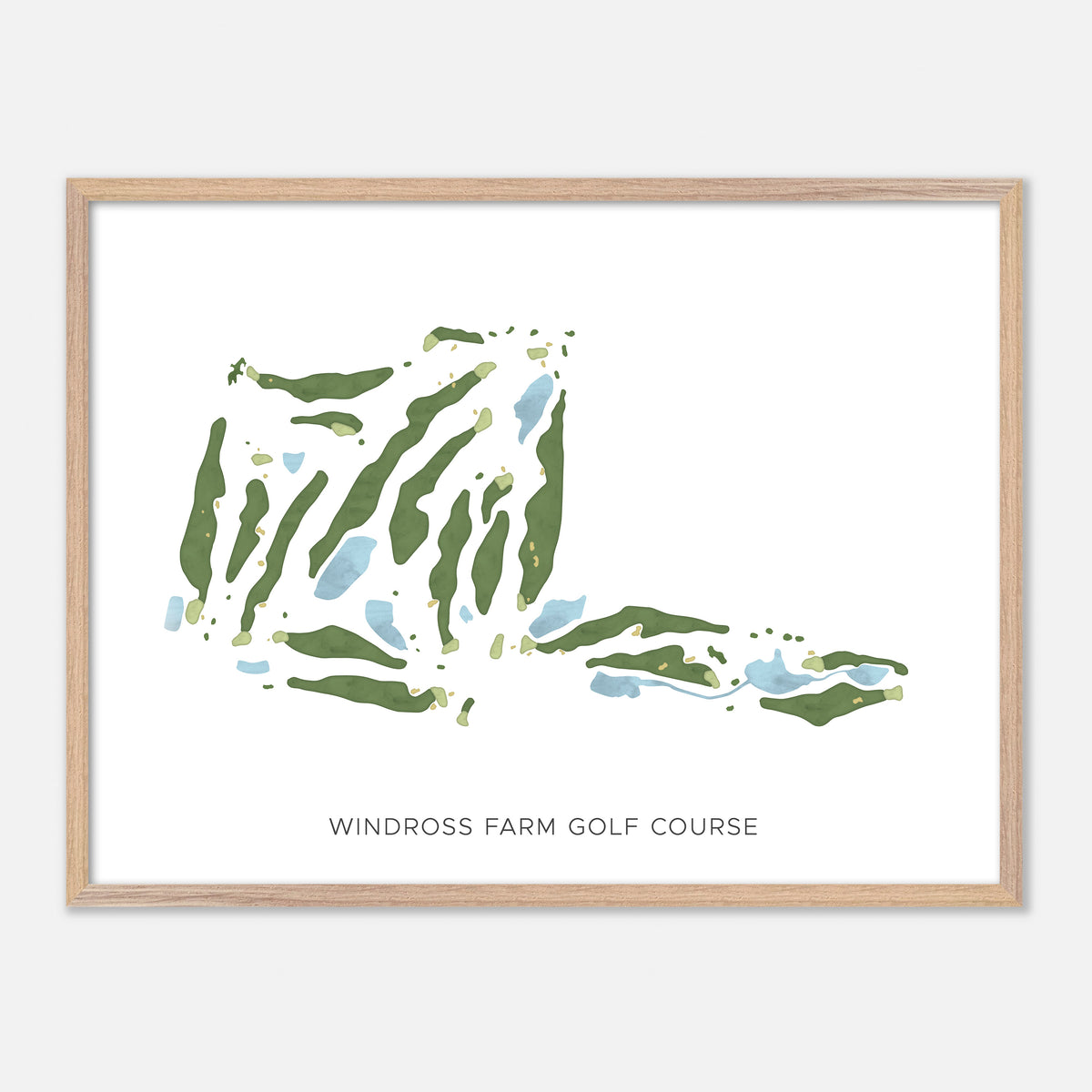 Print of Windross Farm Golf Course Modern Map
