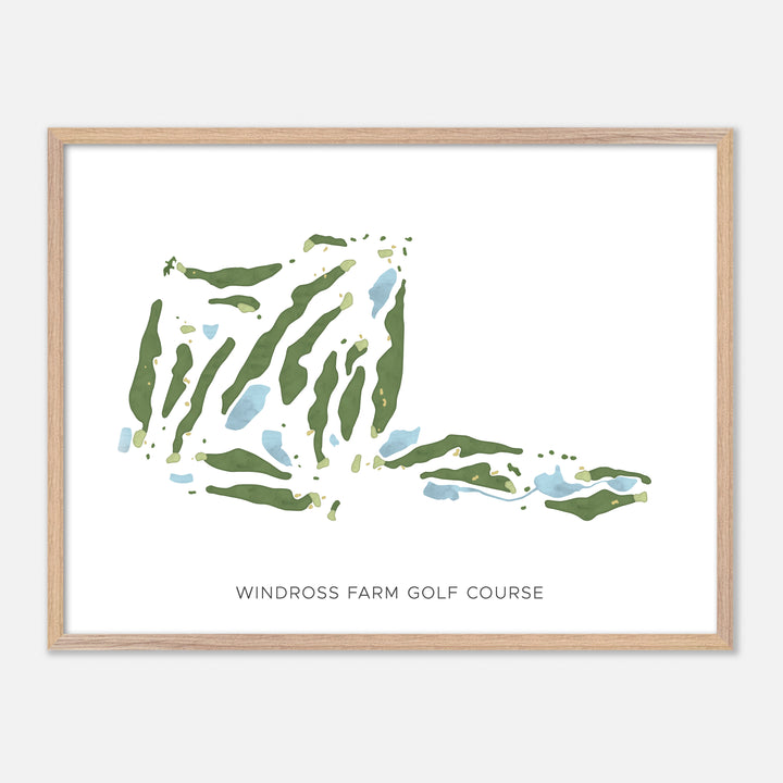 Print of Windross Farm Golf Course Modern Map