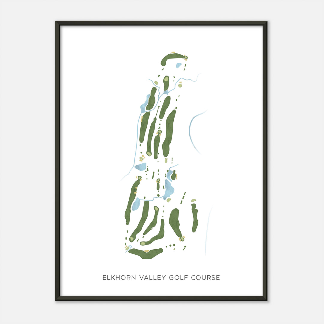 Print of Elkhorn Valley Golf Course Modern Map