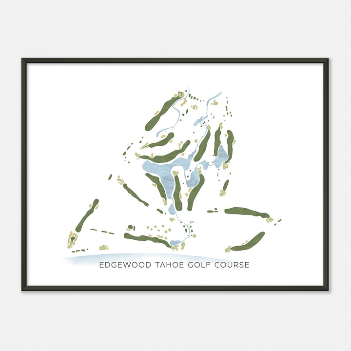 Print of Edgewood Tahoe Golf Course Modern Map