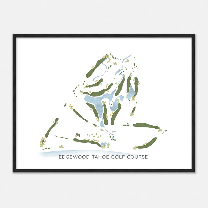Print of Edgewood Tahoe Golf Course Modern Map