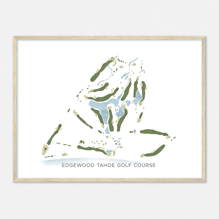 Print of Edgewood Tahoe Golf Course Modern Map