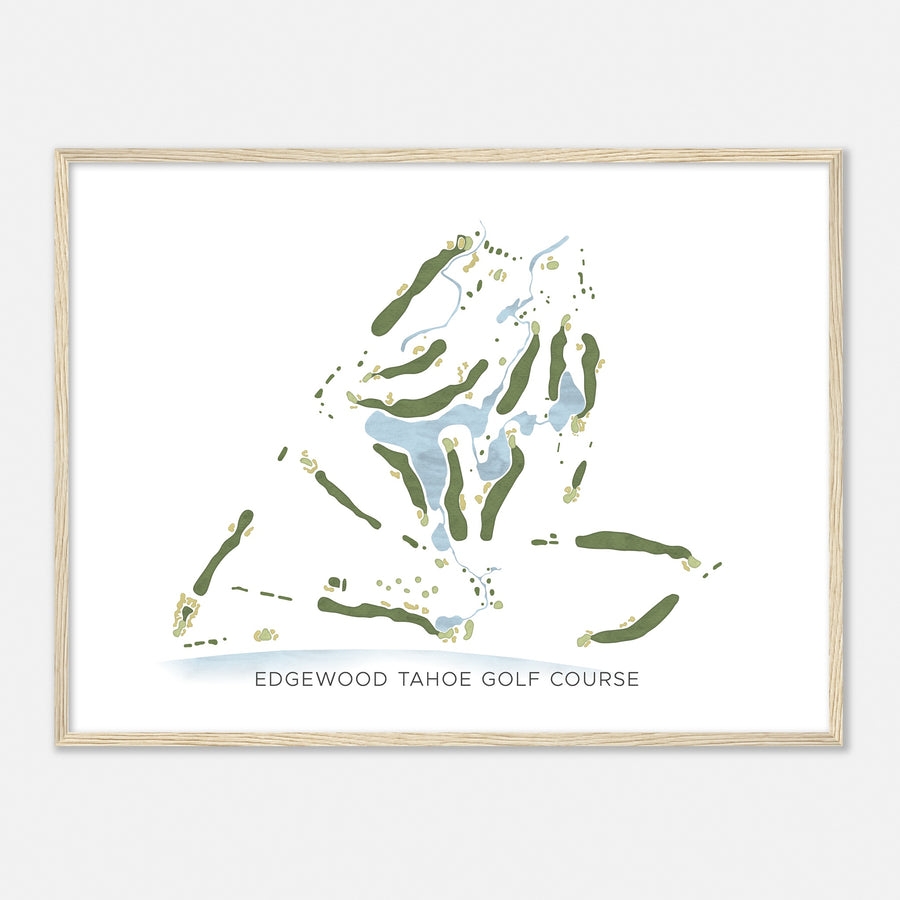 Print of Edgewood Tahoe Golf Course Modern Map