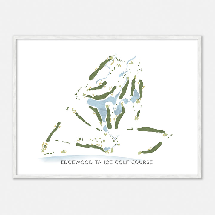 Print of Edgewood Tahoe Golf Course Modern Map