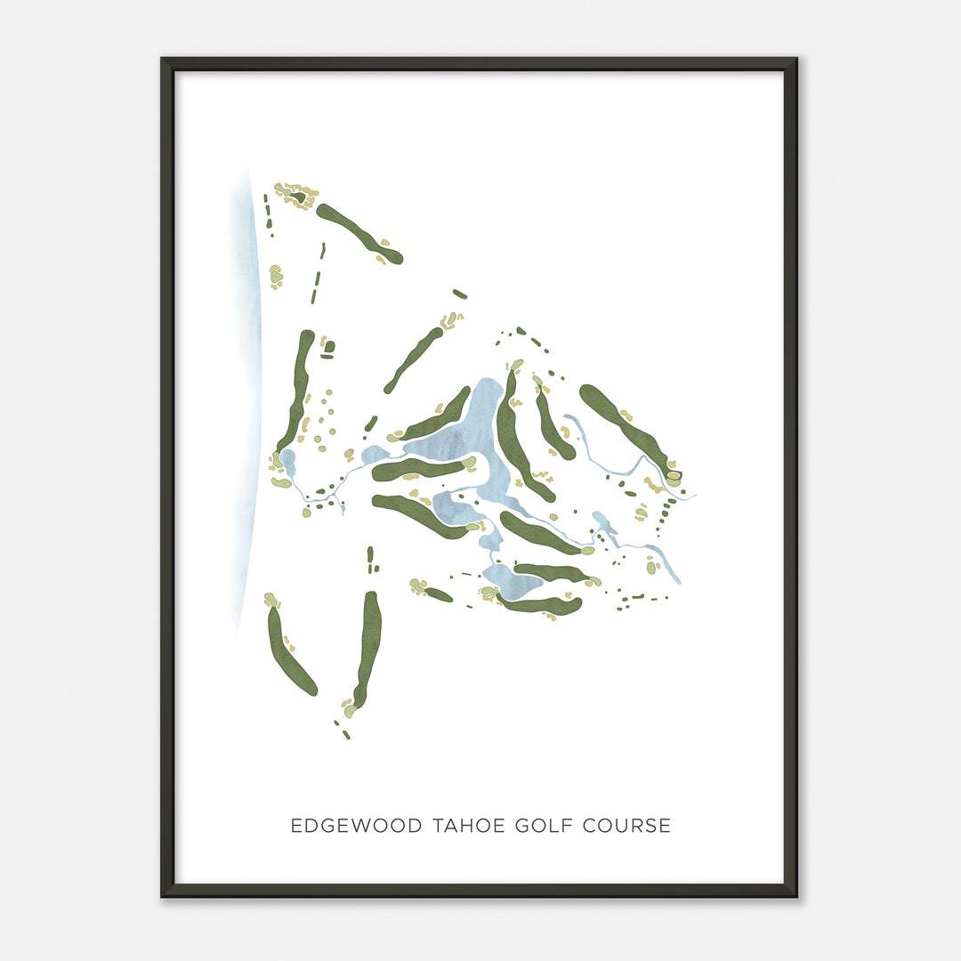 Print of Edgewood Tahoe Golf Course Modern Map