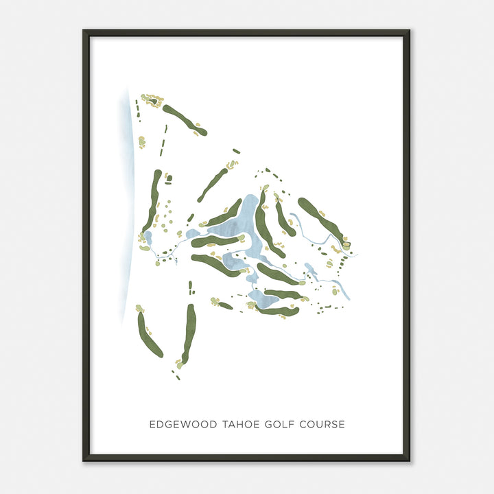 Print of Edgewood Tahoe Golf Course Modern Map