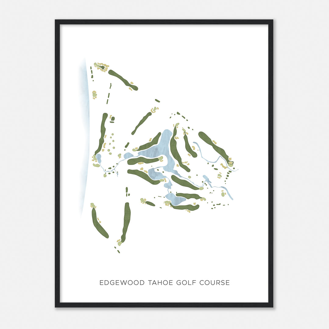 Print of Edgewood Tahoe Golf Course Modern Map