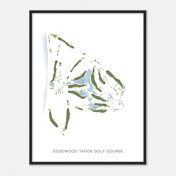 Print of Edgewood Tahoe Golf Course Modern Map