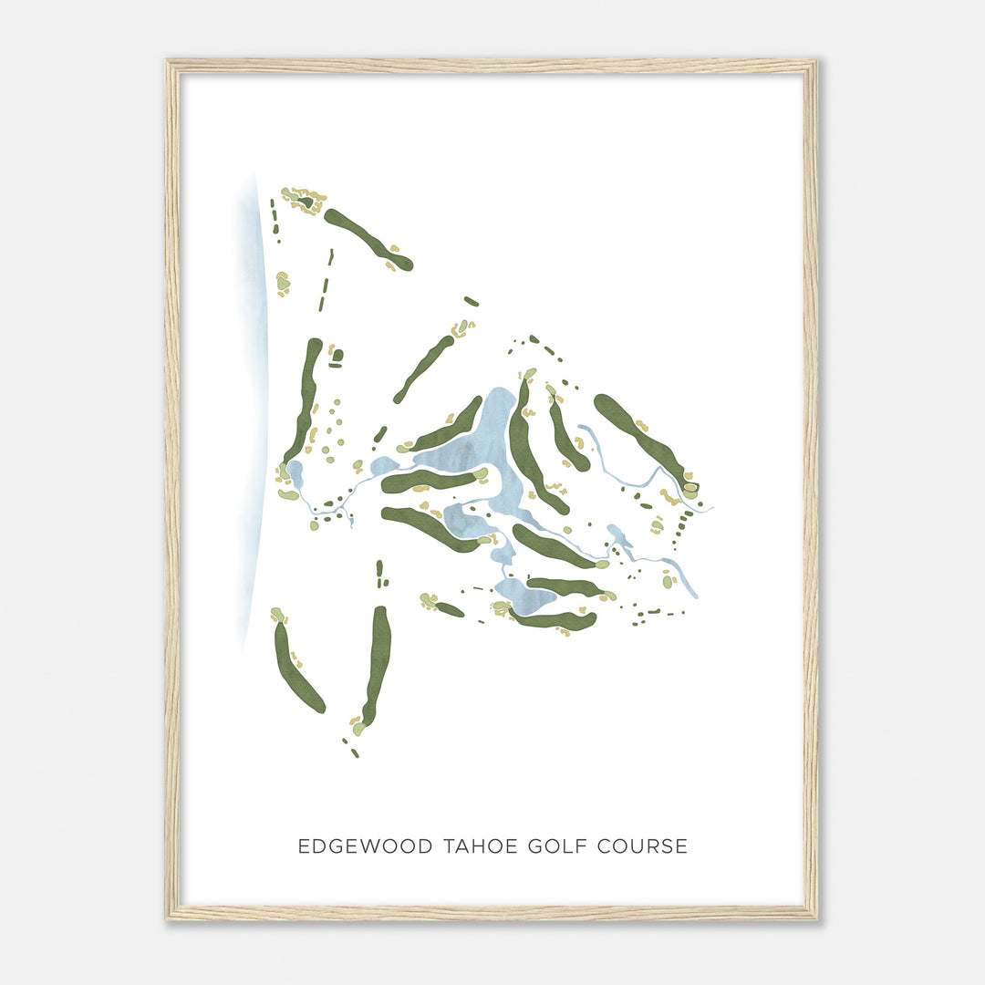 Print of Edgewood Tahoe Golf Course Modern Map