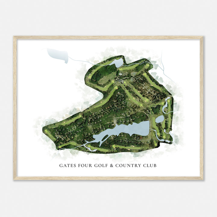 Print of Gates Four Golf & Country Club Classic Map